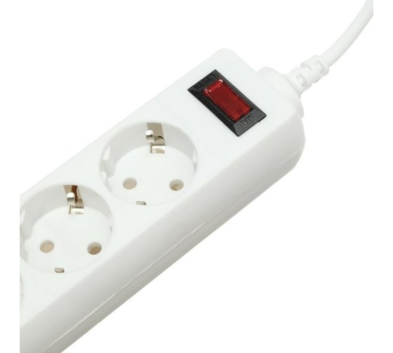 Сетевой фильтр LUAZON Lighting, 4 розетки, 3 м, 2200 Вт, 3x0.75 мм2, 10 А, 220 В, белый 4457514