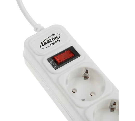 Сетевой фильтр LUAZON Lighting, 5 розеток, 0.5 м, 2200 Вт, 3x0.75 мм2, 10 A, 220 В, белый 5353564