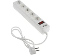 Сетевой фильтр LUAZON Lighting, 5 розеток, 1.0 м, 2200 Вт, 3x0.75 мм2, 10 A, 220 В, белый 5353566