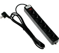 Сетевой фильтр LUAZON Lighting, 6 розеток, 3 м, 2200 Вт, 3x0.75 мм2, 10 А, 220 В, черный 4457527