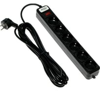 Сетевой фильтр LUAZON Lighting, 6 розеток, 5 м, 2200 Вт, 3x0.75 мм2, 10 А, 220 В, черный 4457529