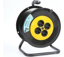 Удлинитель на катушке LUAZON Lighting, 4 розетки, 25 м, 10 А, ПВС 3x0.75 мм2, с з/к, IP20 5384805