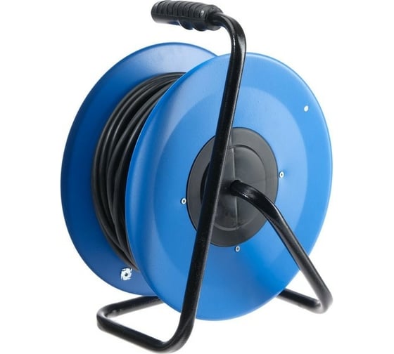 Удлинитель на катушке LUAZON Lighting, 4 розетки, 50 м, 16 А, ПВС 3x2.5 мм2, с з/к, IP44 5384809
