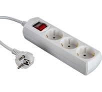 Бытовой удлинитель с выключателем truEnergy 3 розетки кабель ПВС 3x1 мм2 3м 15102