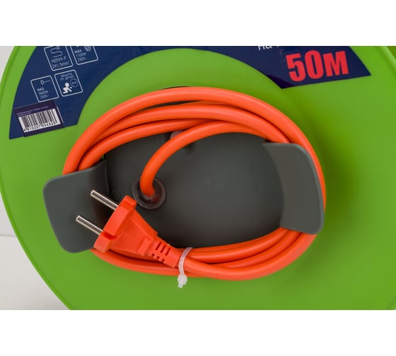 Садовый удлинитель на катушке truEnergy кабель ПВС 2x1,5 мм2 50 м 15508