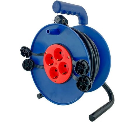 Силовой удлинитель на катушке GLANZEN 4 гнезда 30 м ПВС 3x1,5 IP44 EB-30-020 00-00006734