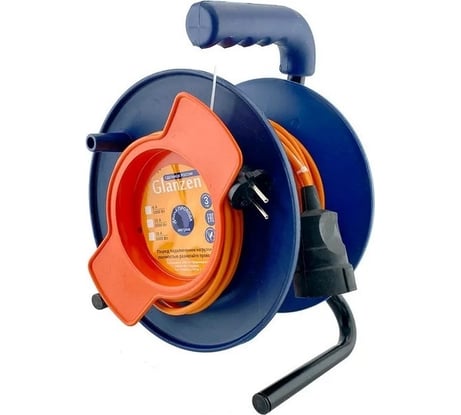 Силовой удлинитель на катушке Glanzen ПВС 3x1,5 арт. EC-50-003 00-00006544