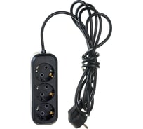 Бытовой удлинитель с заземлением Gigant ПВС 3х0,75 3500Вт 3 гнезда 3м 80010 PEC-001