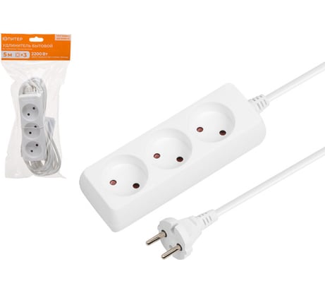 Удлинитель ЮПИТЕР 5 м 3 розетки 2,2 кВт JP8101-24
