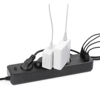 Сетевой фильтр TopOn TOP-PWS4 4 розетки, 3 USB, Type-C, PD 20W QC3.0, 4000W, 3м Черный TOP-PWS4B-3
