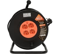 Удлинитель на катушке ЮПИТЕР 50 м 4 розетки 3,5 кВт с заземлением JP8404-03