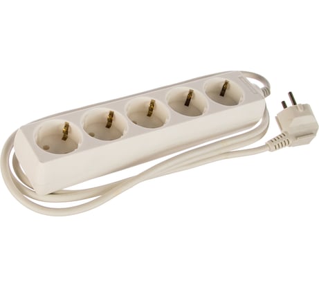 Электрический удлинитель с заземлением 2м, 5 гнезд, СВЕТОЗАР SV-55053-2