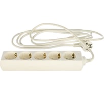 Электрический удлинитель с заземлением, 5 гнезд, 3м, СВЕТОЗАР  SV-55053-3