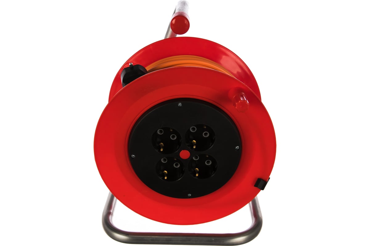 Силовой удлинитель на катушке, с заземлением, 30м, 4 розетки LUX К4-Е ...