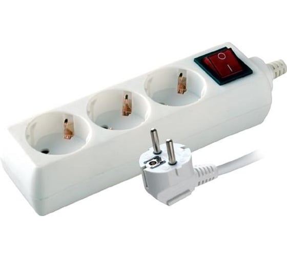 Удлинитель S 3x5-ZDV ПВС 3х0,75 с заземлением, с выключателем, защита от детей, 3 гнезда, 5 м, 10А, 2200Вт Volsten 9329