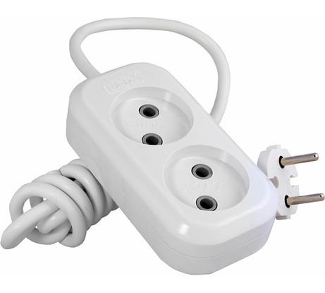 Двухместный сетевой удлинитель LUX У2-0, 5м, 250В 10А 4606400414506
