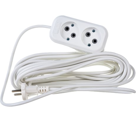Двухместный сетевой удлинитель LUX У2-0, 10м, 4606400414520