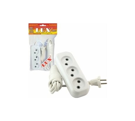 Трехместный сетевой удлинитель LUX У3-0, 10м, 4606400414629