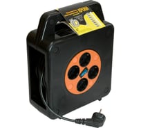 Силовой удлинитель на катушке-чемодане, с заземлением, 4 розетки, 10м КРОНА РС-4 КС445010