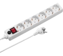 Сетевой фильтр TDM ELECTRIC удлинитель удлинитель с выключателем СФ-06В, 6 гнезд, 5 метров, с заземлением, ПВС 3х0,75мм2 10А/250В белый SQ1304-0021