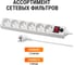 Сетевой фильтр с выключателем TDM ELECTRIC 6 гнезд, 5 метров, с заземлением, ПВС 3х0,75мм2 10А/250В белый SQ1304-0021 6
