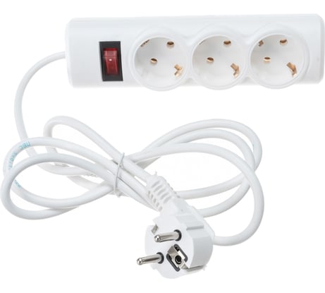 Удлинитель Профессионал ПРЕМИУМ с КНОПКОЙ 3 гнезда 2200Вт с заземлением 1,5 5513