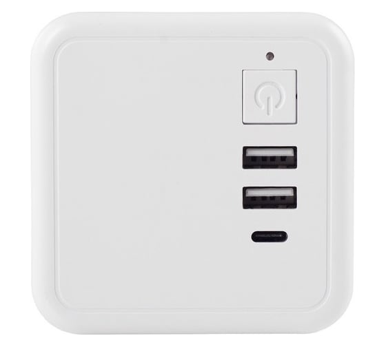 Удлинитель ROCKETSOCKET Cube Extended 4 Euro 16A, 3 USB 2A+C с блоком 5В/3.0А, кабель 1,5 м  цвет серый GNS1405