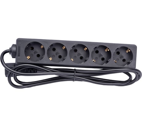 Удлинитель ExeGate для ИБП SPU-5-1,8B 5 евророзеток с заземлением, 1,8м, вилка IEC320-C14 UPS, черный 221202