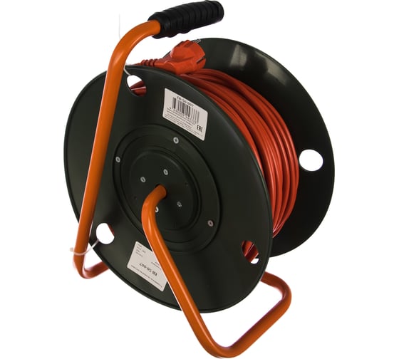 Силовой удлинитель на катушке GLANZEN 4 гн. 50 м ПВС 3x1,5 IP44 арт. EB-50-007 00012294