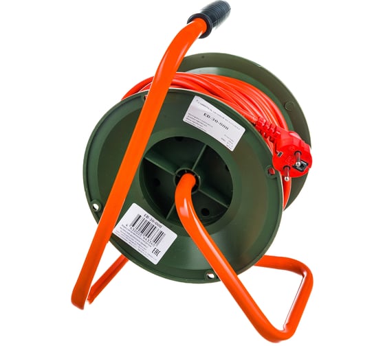 Силовой удлинитель на катушке GLANZEN 4 гн. 30 м ПВС 3x1,5 IP44 EB-30-008 00012295