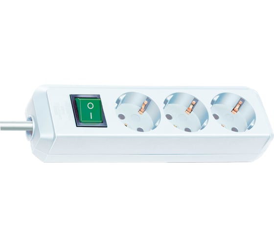 Сетевой фильтр Eco-Line 1,5м, 3 розетки, белый Brennenstuhl 1152320015
