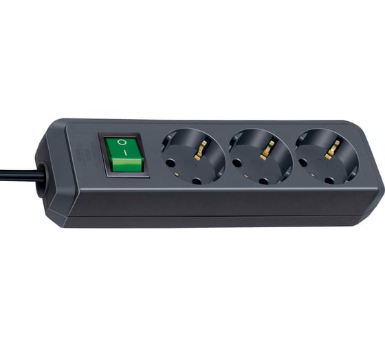Сетевой фильтр Eco-Line 3м, 3 розетки, черный Brennenstuhl 1152300400