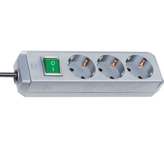 Сетевой фильтр Eco-Line 3м, 3 розетки, серебро Brennenstuhl 1152330400 1