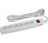 Сетевой фильтр с заземлением, шторками и выключателем, белый, 6 гнезд, 2м SF-6es-2m-W ЭРА C0039533