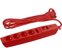 Сетевой фильтр 2м, с/з, красный SFX-5es-2m-R ЭРА Б0002374