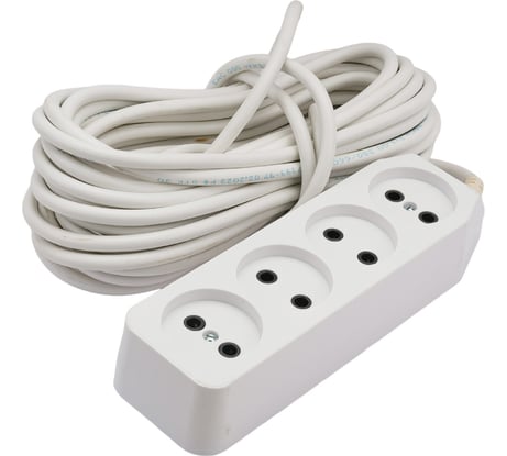 Удлинитель ООО Ливны-Электро У6-717 4-х местный, провод ПВС 2*1, белый L=10м У 762