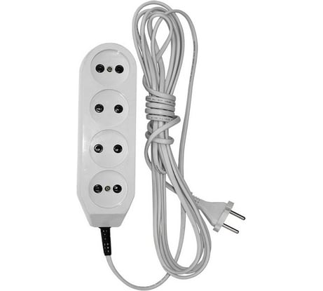 Удлинитель ООО Ливны-Электро У6-717 4-х местный, провод ШВВП 2*0,75, белый L=5м У 751