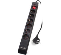 Сетевой фильтр Supra SF-6-ESC-USB-1.8M black