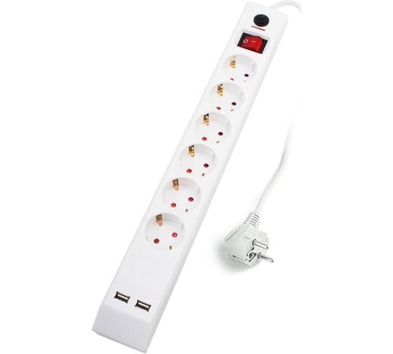 Сетевой фильтр Supra SF-6-ESC-USB-1.8M white