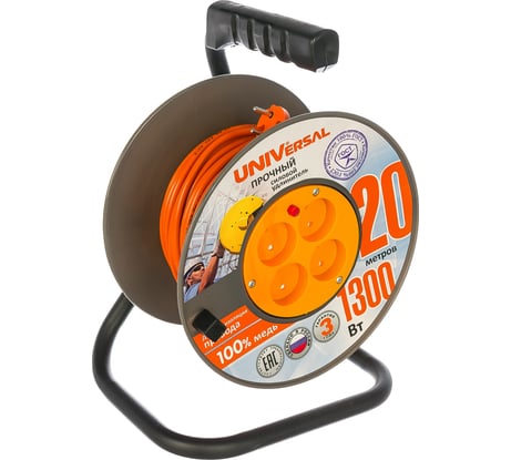 Силовой удлинитель UNIVersal ВЕМ-250 термо ПВС 2*0,75 20м 9634146