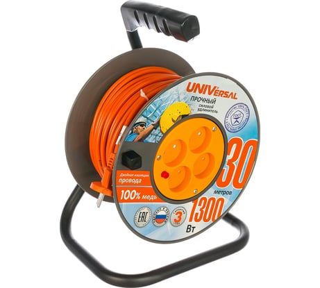 Силовой удлинитель UNIVersal ВЕМ-250 термо ПВС 2*0,75 30м 9634148