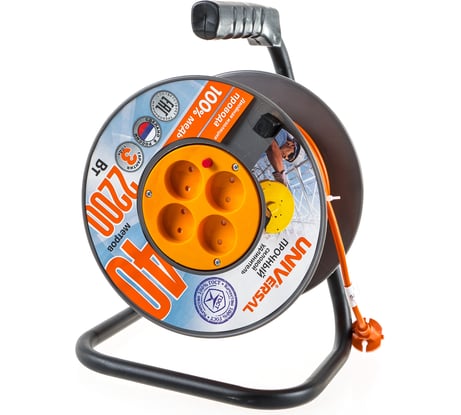 Силовой удлинитель UNIVersal ВЕМ-250 термо ПВС 2*1 40м 9632899