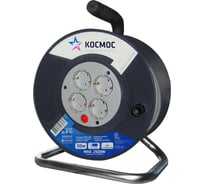 Удлинитель на катушке с заземлением, 4х40м, КОСМОС YKKsm40m-4g-Z-D-PK
