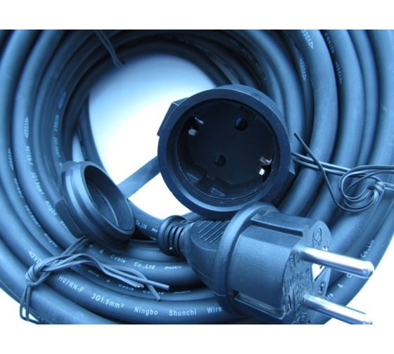 Удлинитель-шнур 1розетка, с заземлением, с защитой от детей ip 44 30м Electraline 01662