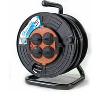 Удлинитель на катушке профессиональный с защитой от перегрузки, 4Р, с заземлением 20м Electraline 49036