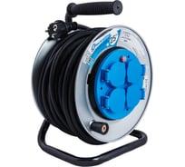 Удлинитель на металлической катушке с защитой от перегрузки, 4Р IP44 FIX PLATE Electraline 49042