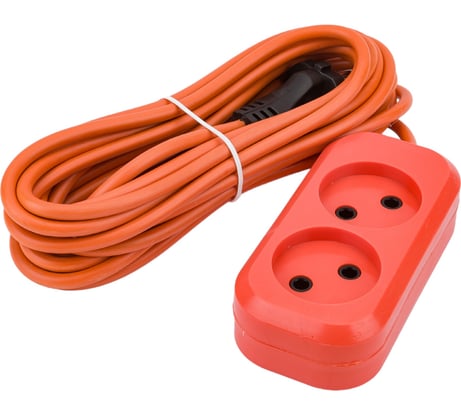 Сетевой удлинитель МПП УДЛИНИТЕЛЬ У-2-5, 1300 Вт, 6А, 2гнезда, 5 м, без заземления, оранжевый, ПВС, 2x0,75 999000000003501
