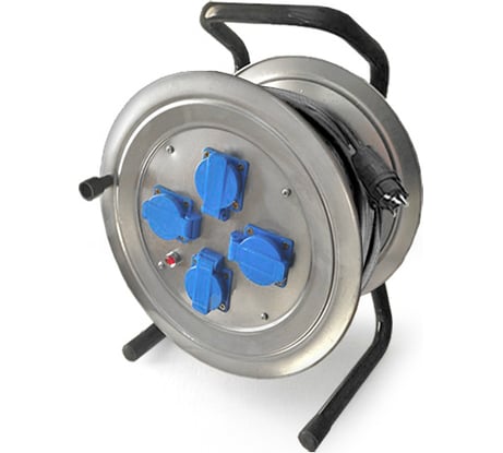 Силовой удлинитель на металлической катушке 4 гн. 50м Союз 481S-3905