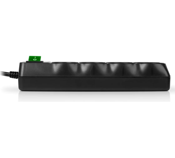 Фильтр SVEN SF-08E-16 5,0 м (8 розеток с защитными шторками,16А) черный, цветная коробка SV-021726