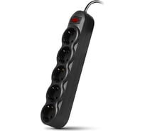 Фильтр SF-05L 1,8 м (5 розеток) черный, цветная коробка SVEN SV-015060